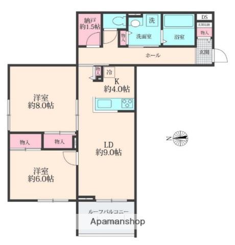 SOLANAⅡ(2SLDK/3階)の間取り写真