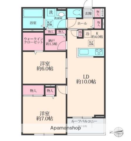 SOLANAⅡ(2SLDK/1階)の間取り写真