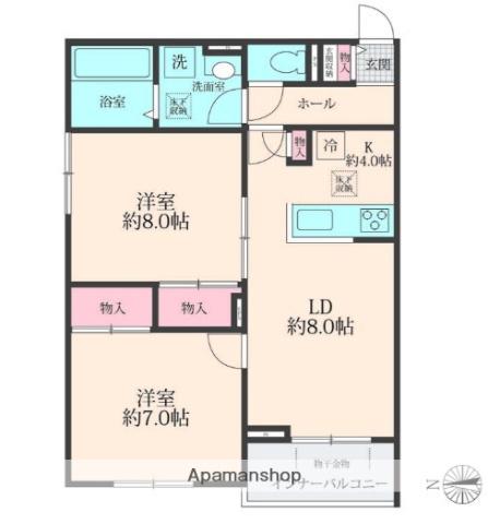 SOLANAⅡ(2LDK/1階)の間取り写真