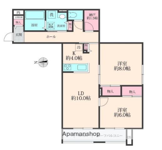 SOLANAⅡ(2SLDK/2階)の間取り写真