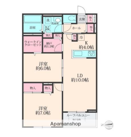 SOLANAⅡ(2SLDK/2階)の間取り写真