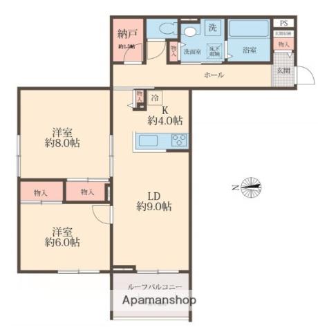 SOLANAⅡ(2SLDK/2階)の間取り写真