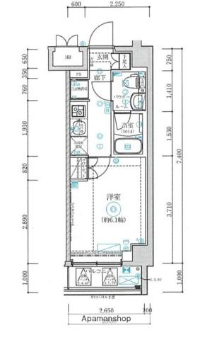 シオンヨコハマヤマテ(1K/6階)の間取り写真