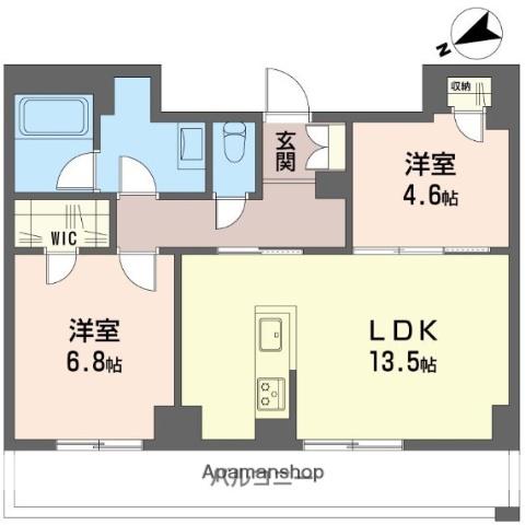 ペールクレスト上麻生(2LDK/3階)の間取り写真