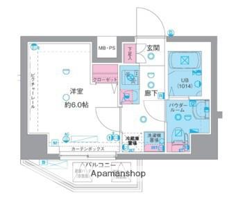 エストゥルース横浜吉野町Ⅱ(1K/1階)の間取り写真