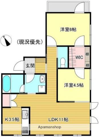 ミッドコースト(2LDK/2階)の間取り写真