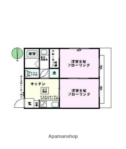 フェリース中原(2K/2階)の間取り写真