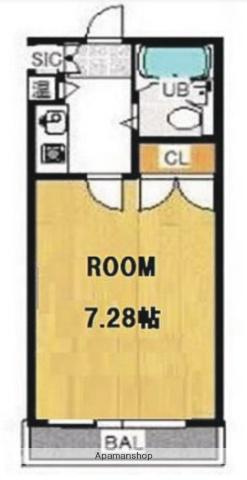 リーヴェル三ツ沢ヒルズ(1K/2階)の間取り写真