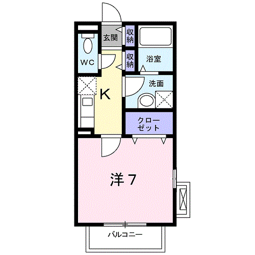 プロムナード(1K/2階)の間取り写真