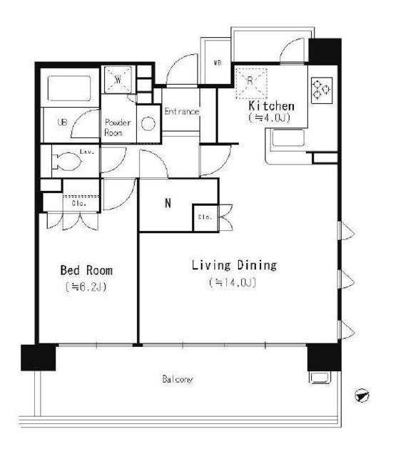 パークアクシス大船(1LDK/5階)の間取り写真