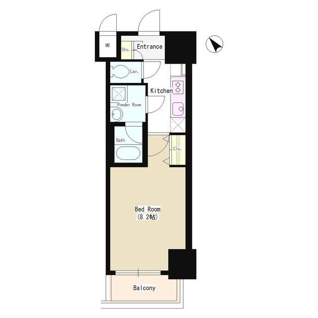 DORMOUSE CASTLE(1K/8階)の間取り写真