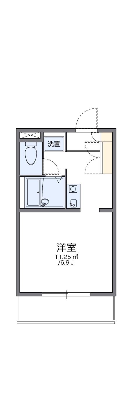 レオパレスシェル都(1K/2階)の間取り写真