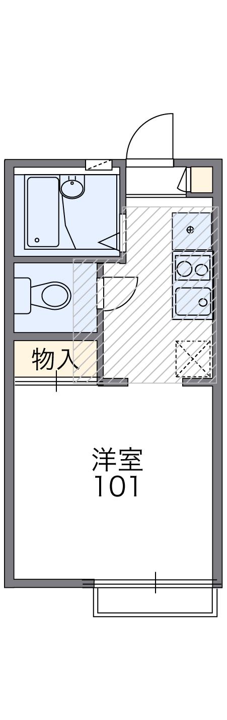 レオパレス鎌倉材木座(1K/2階)の間取り写真