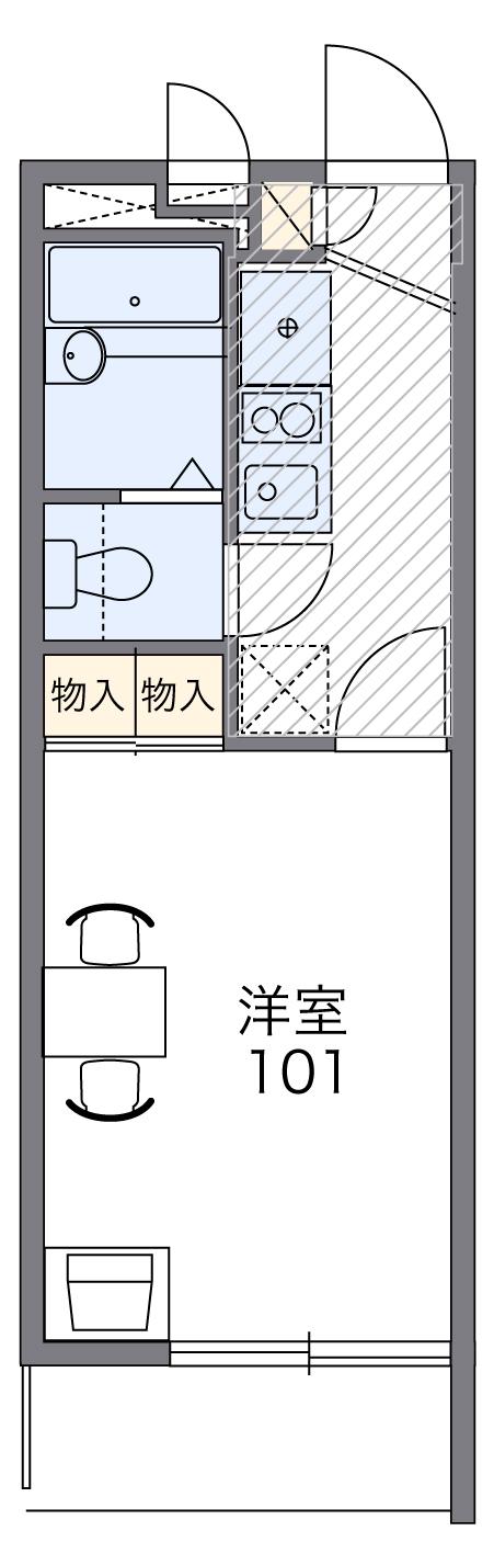 レオパレス戸塚踊場(1K/1階)の間取り写真