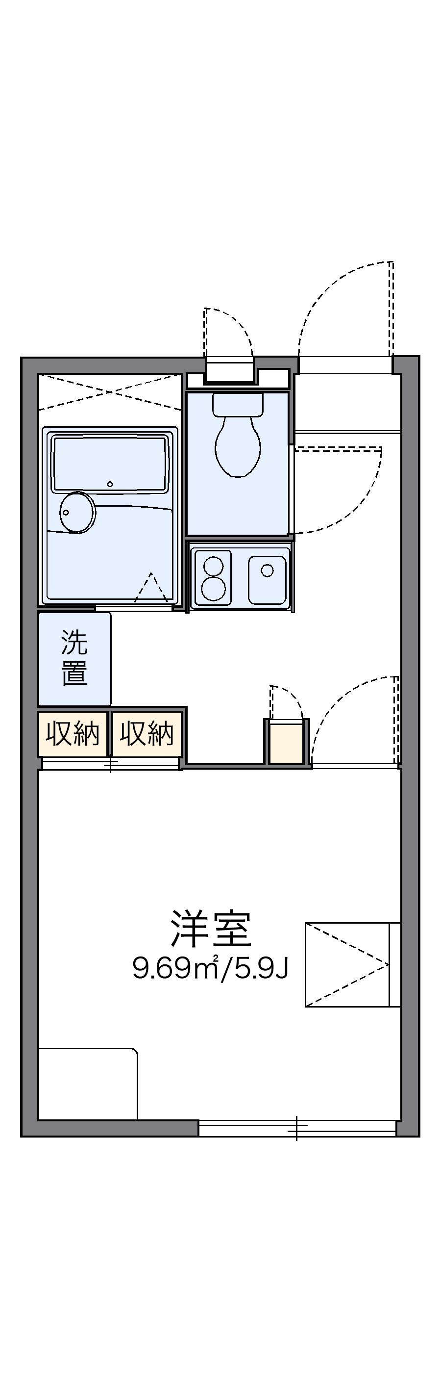 レオパレスリバーサイドテラス 1階階 間取り