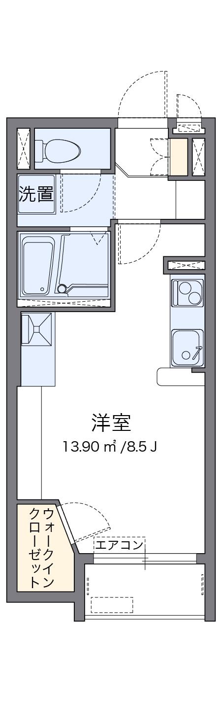 ミランダベルステージ(ワンルーム/2階)の間取り写真