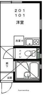 アドホックタウン神大寺(ワンルーム/2階)の間取り写真