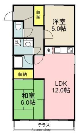 東成瀬ハイツ(2LDK/2階)の間取り写真