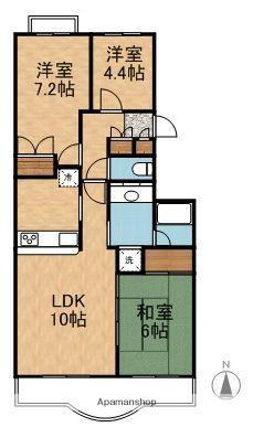 フォンテーヌ鵠沼(3LDK/1階)の間取り写真