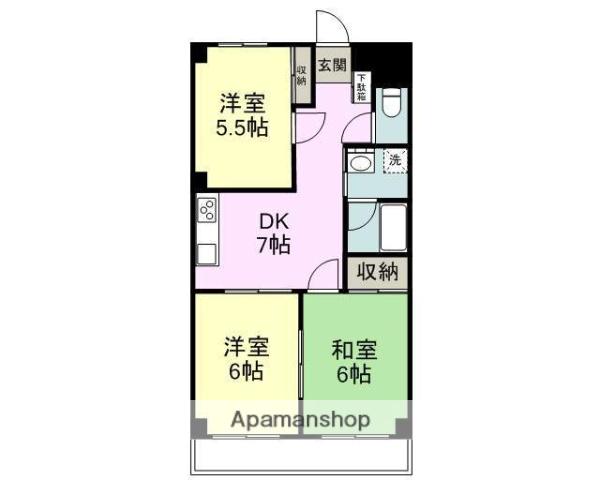 ラポール一本松(3DK/2階)の間取り写真