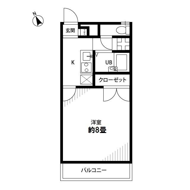 アンプルール フェール ライム(1K/1階)の間取り写真