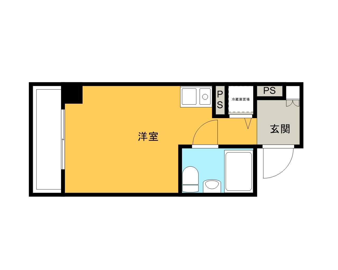 コパーズアプト平塚(ワンルーム/4階)の間取り写真