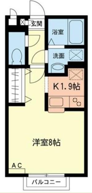 RUPIAHⅠ(1K/1階)の間取り写真