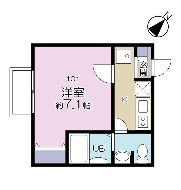 ステラ星川(1K/1階)の間取り写真