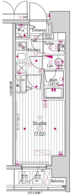 ガーラ横濱関内グランドステージ(1K/8階)の間取り写真