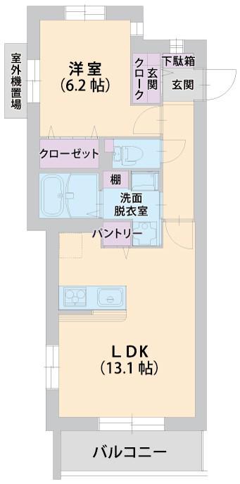 アンブル二番館(1LDK/2階)の間取り写真