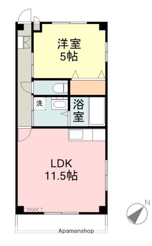フローアフォウンテン(1LDK/3階)の間取り写真