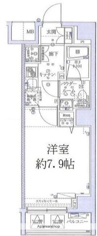 スクエアシティ横浜新子安(1K/6階)の間取り写真