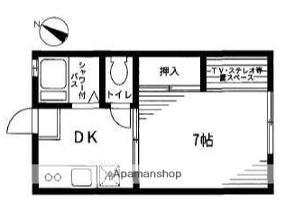 オレンジハイツⅡ(1DK/2階)の間取り写真