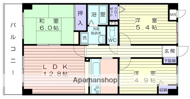 アドバンテージ・ヴィラ岡津(3LDK/5階)の間取り写真