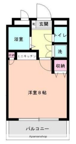 ル・シェルキタカドⅡ(1K/1階)の間取り写真