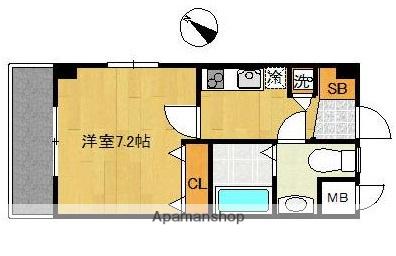 オセアン港南中央ビル(1K/6階)の間取り写真