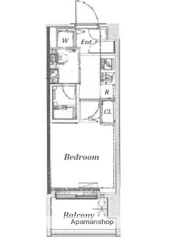 クレイシア横濱阪東橋(1K/11階)の間取り写真