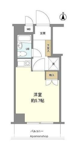 ヴランニュー金沢八景(1K/2階)の間取り写真