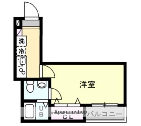 ベイルーム武蔵中原(1K/3階)の間取り写真