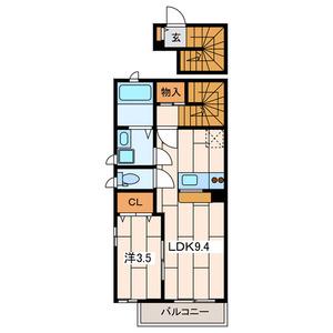MAPLE FALLS(1LDK/2階)の間取り写真