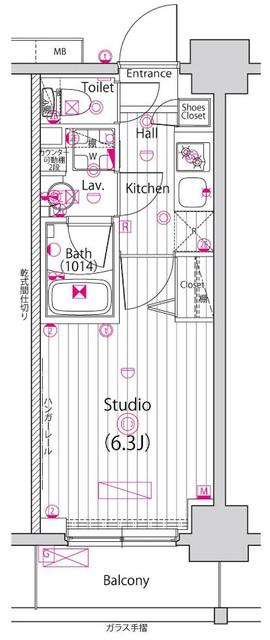 グランドガーラ横浜(1K/5階)の間取り写真