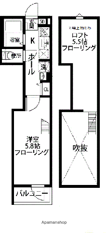 アミュレット武蔵小杉(1K/3階)の間取り写真
