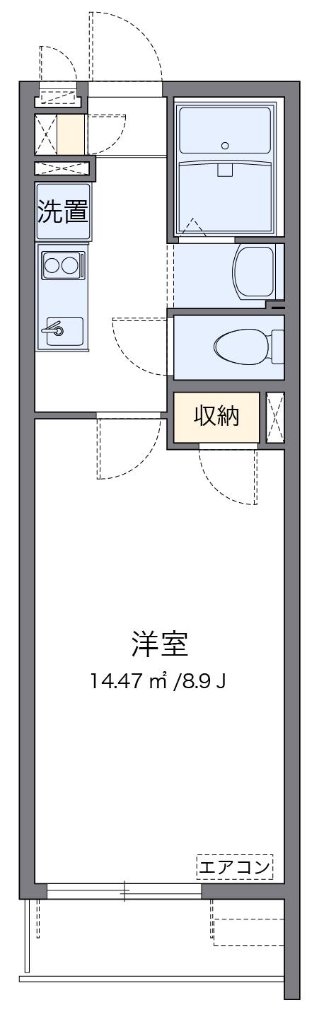 クレイノシャトーブランカⅡ(1K/2階)の間取り写真