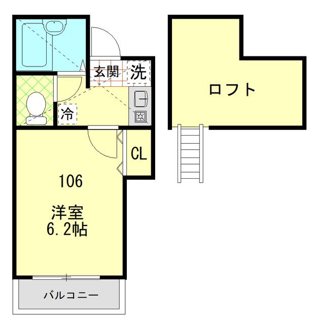 アーバンテラス横浜山手(1K/1階)の間取り写真