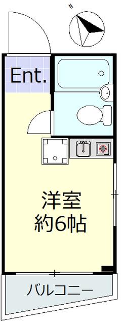 ポートハイム桜木町(ワンルーム/3階)の間取り写真