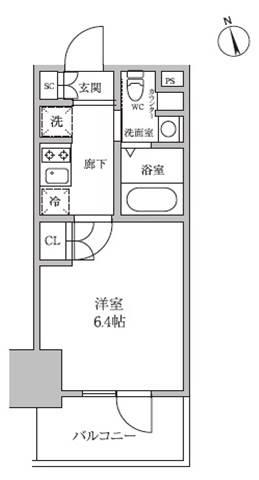 レジディア蒲田Ⅳ(1K/5階)の間取り写真