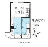 パックスマーレ(ワンルーム/1階)の間取り写真