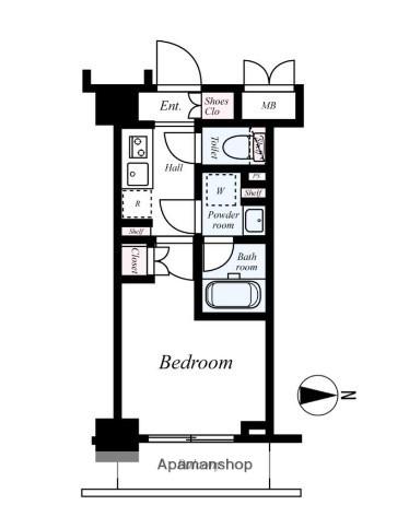 ハーモニーレジデンス武蔵小杉♯002(1K/3階)の間取り写真