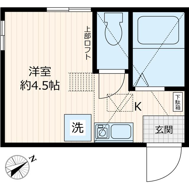 ヒルズ片吹(ワンルーム/1階)の間取り写真