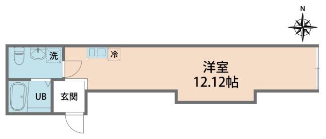 シェモア伊勢原(ワンルーム/1階)の間取り写真